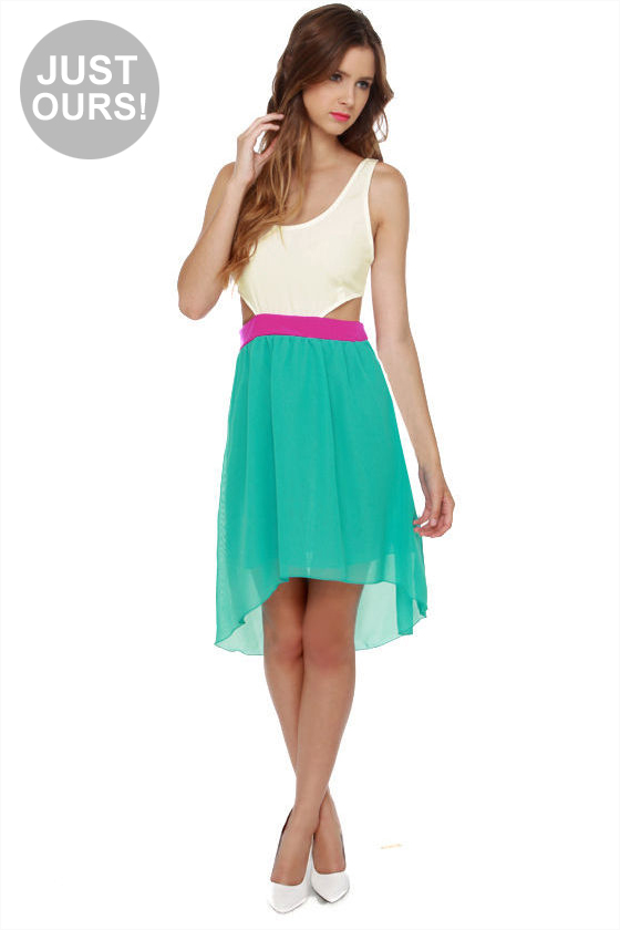 Get My Drift Fuchsia and Teal Dress